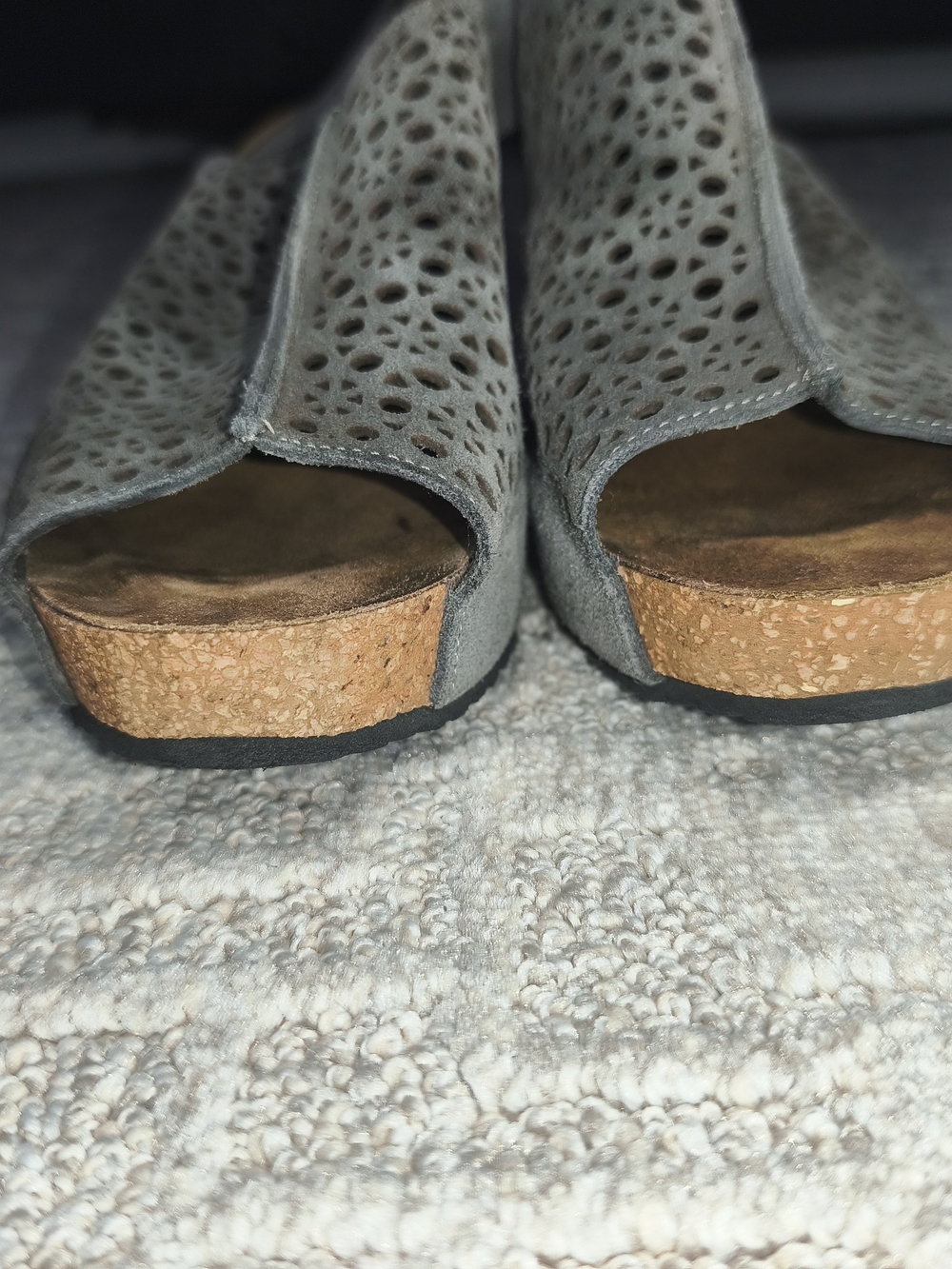 A.Gianetti Womens Sandals Size 10 Gray Leather Made In Italy Open Toe Wedge Heel - Picture 7 of 11